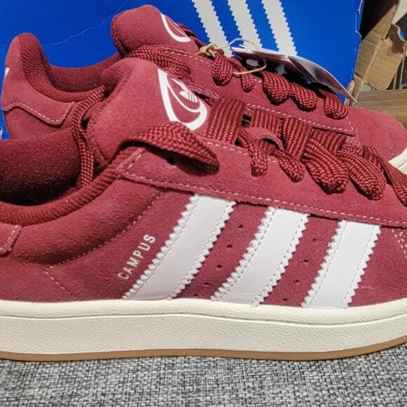 Brand New, Never Worn MENS Size 7.5 US Adidas Campus 00 Burgundy and White Shoes - Picture 5 of 8